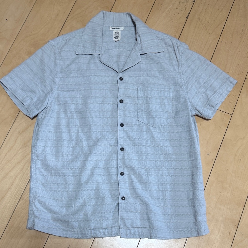Hiroshi Kato The Wrench short sleeve button up in Jacquard Stripe Medium
